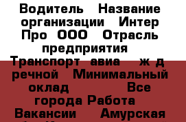 Водитель › Название организации ­ Интер Про, ООО › Отрасль предприятия ­ Транспорт, авиа- , ж/д, речной › Минимальный оклад ­ 45 000 - Все города Работа » Вакансии   . Амурская обл.,Константиновский р-н